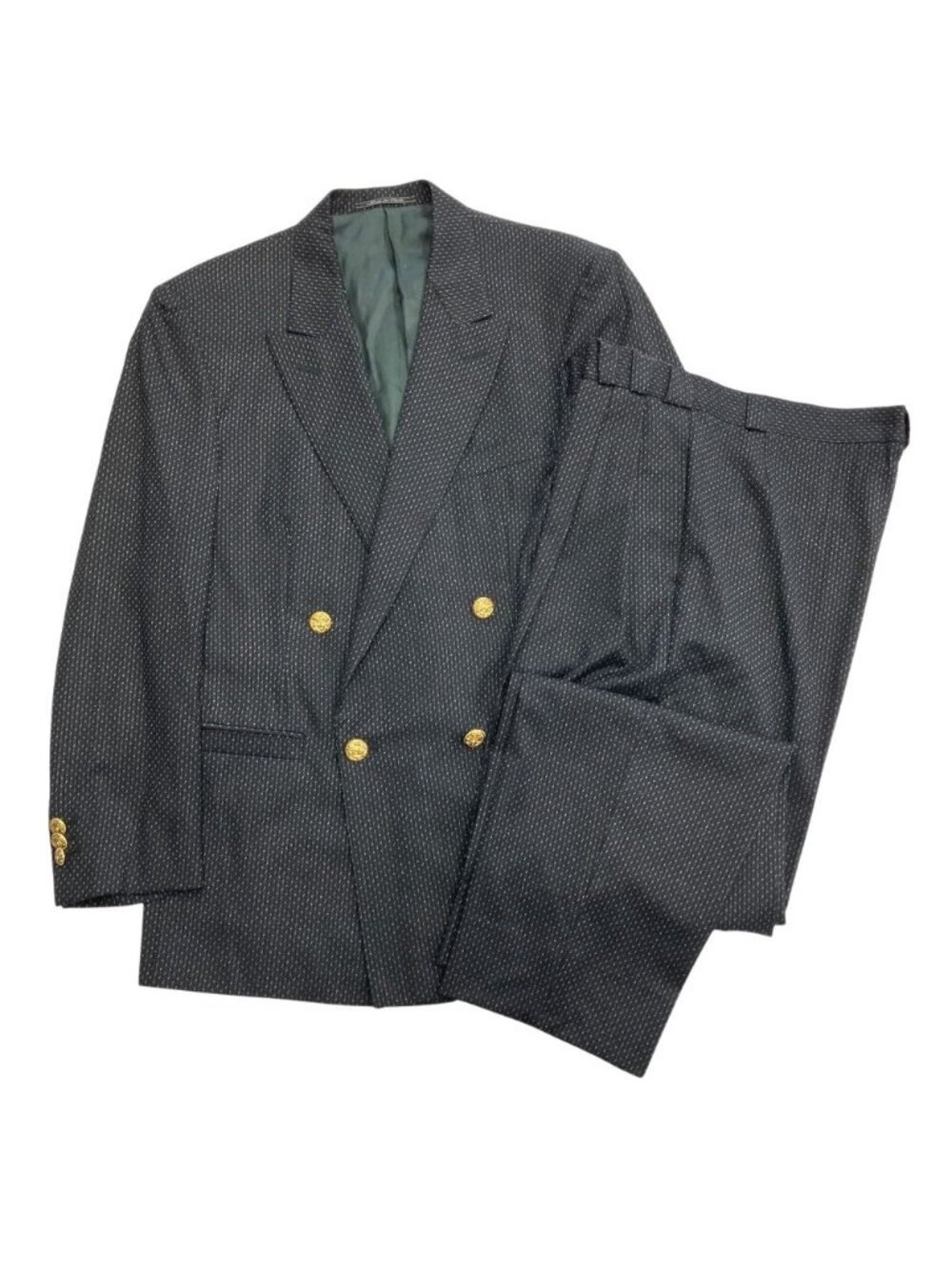 Versace Gianni Medusa Gold Button Suit Set Jacket Vintage Black 50